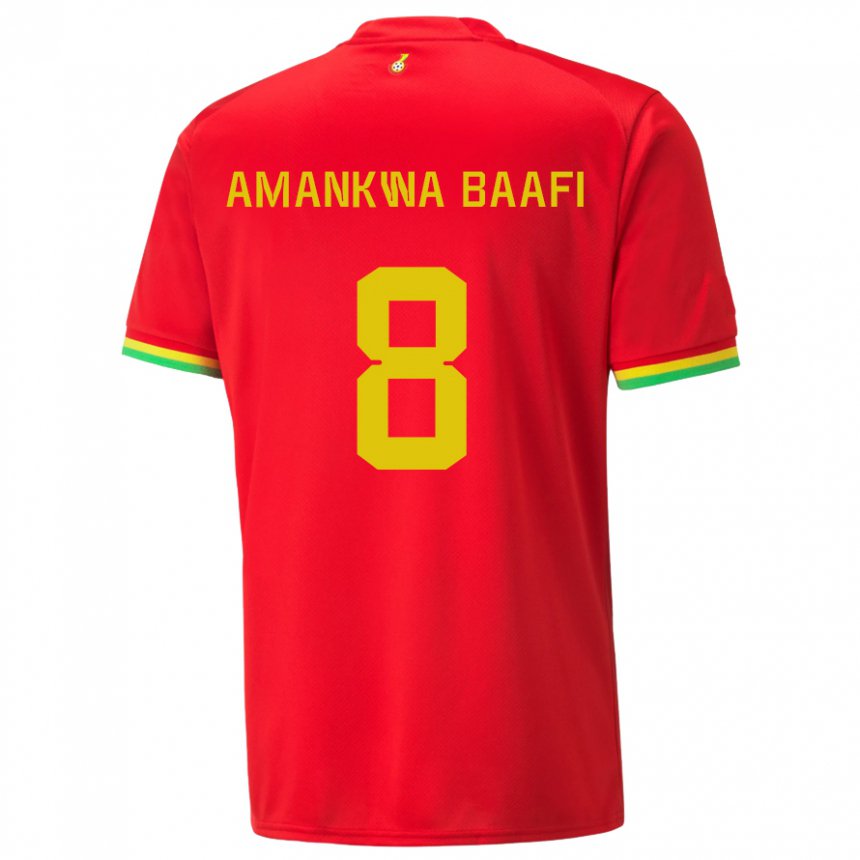 Hombre Camiseta Ghana Yaw Amankwa Baafi #8 Rojo 2ª Equipación 22-24 La Camisa México