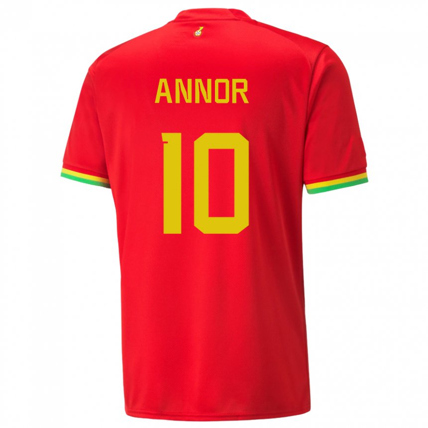 Hombre Camiseta Ghana Emmanuel Annor #10 Rojo 2ª Equipación 22-24 La Camisa México