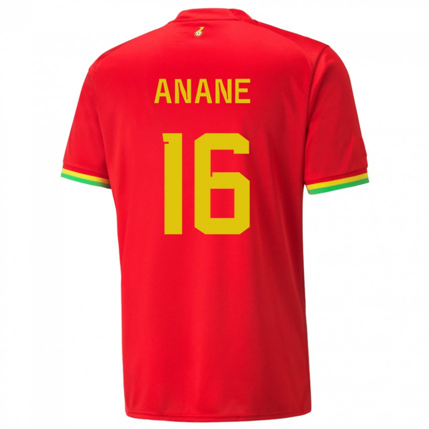 Hombre Camiseta Ghana Vincent Anane #16 Rojo 2ª Equipación 22-24 La Camisa México
