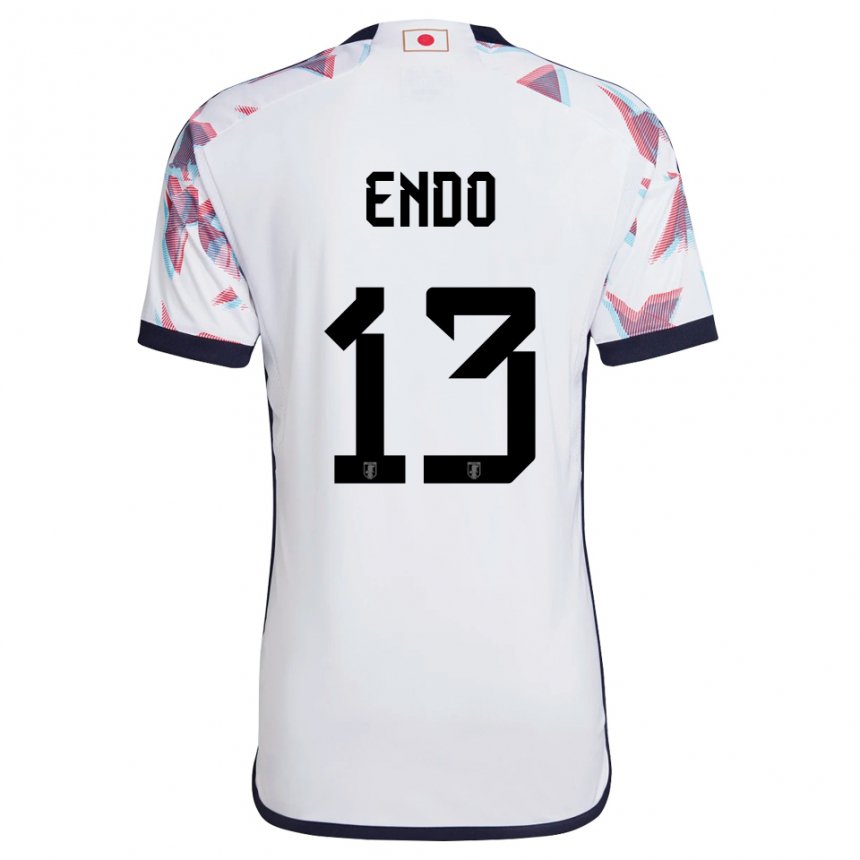 Hombre Camiseta Japón Jun Endo #13 Blanco 2ª Equipación 22-24 La Camisa México