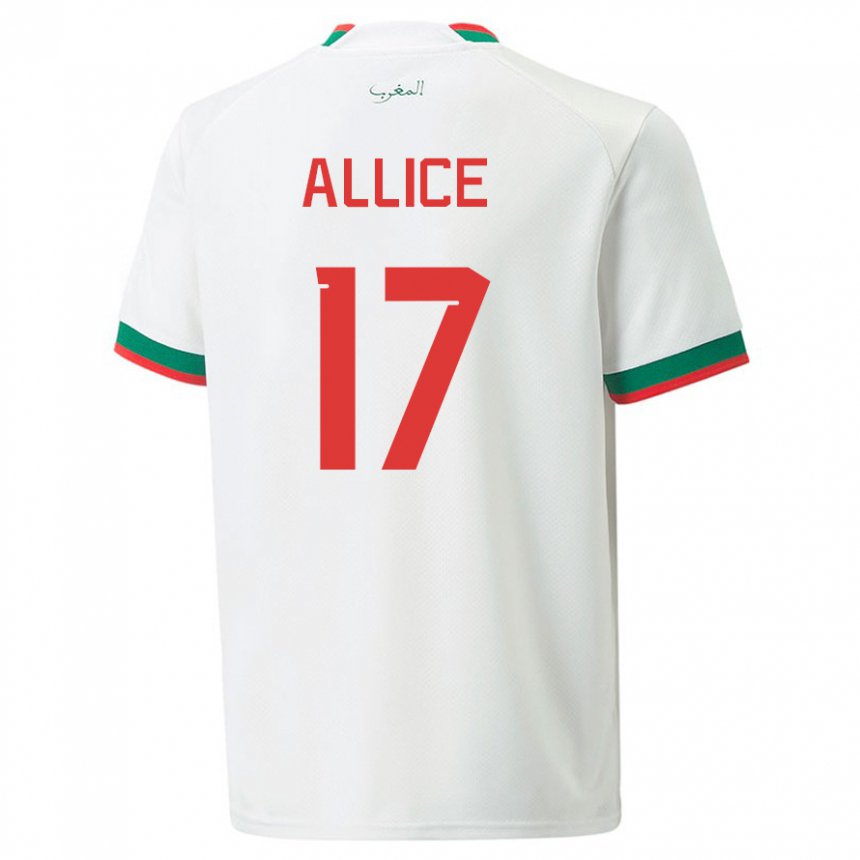 Hombre Camiseta Marruecos Eva Allice #17 Blanco 2ª Equipación 22-24 La Camisa México
