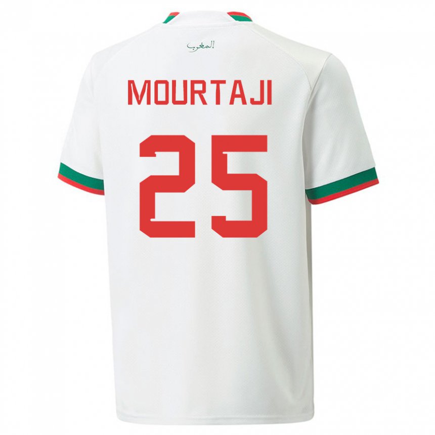 Hombre Camiseta Marruecos Chaymaa Mourtaji #25 Blanco 2ª Equipación 22-24 La Camisa México