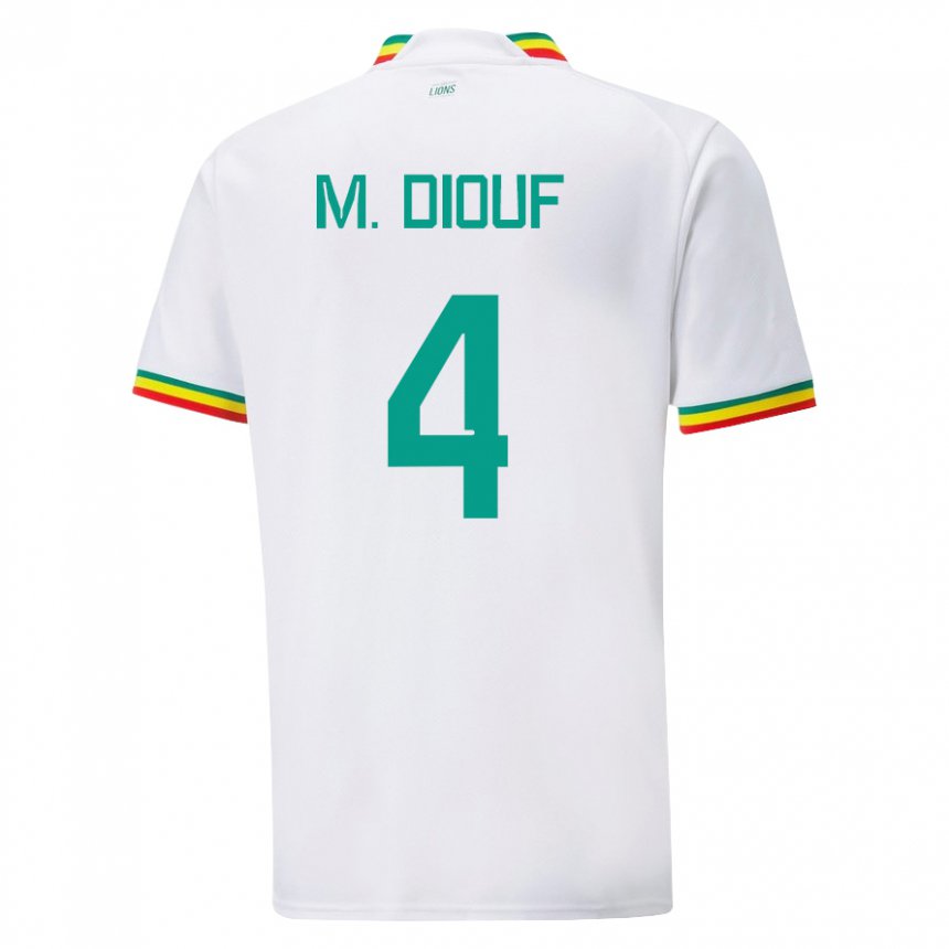 Mujer Camiseta Senegal Mame Diarra Diouf #4 Blanco 1ª Equipación 22-24 La Camisa México