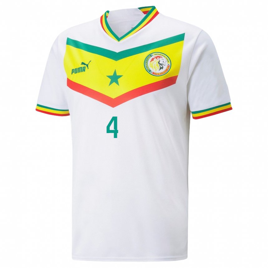 Mujer Camiseta Senegal Mame Diarra Diouf #4 Blanco 1ª Equipación 22-24 La Camisa México