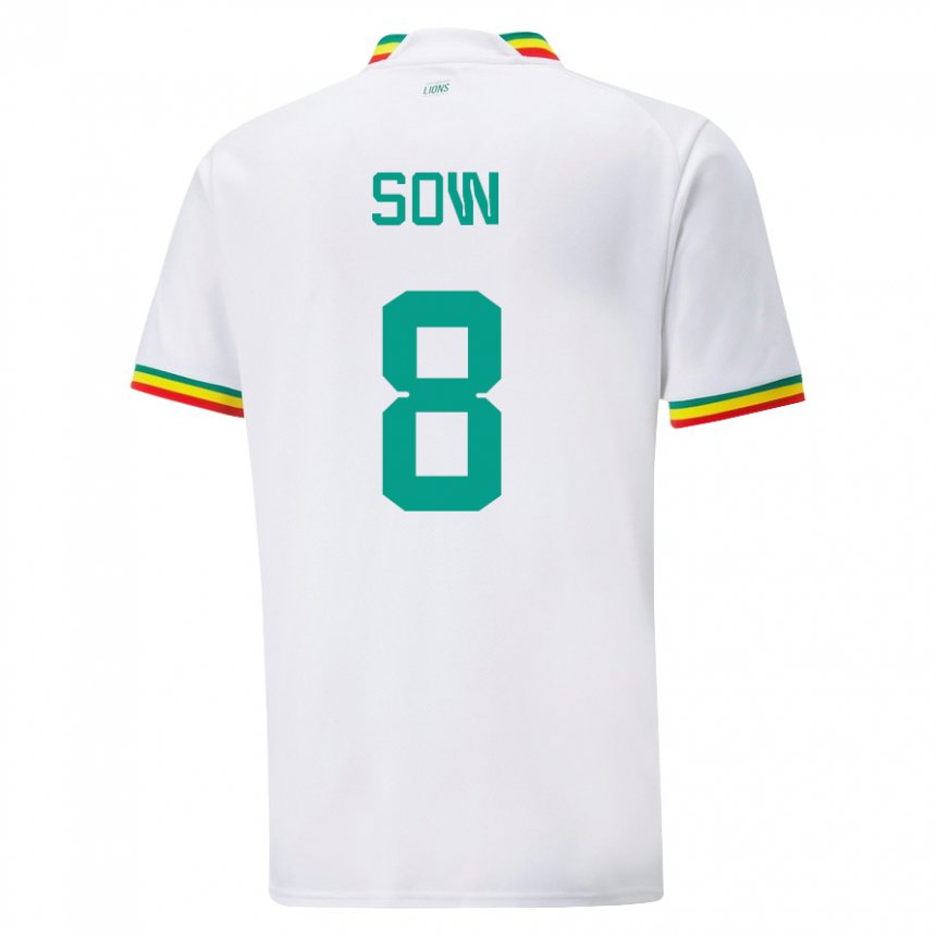 Mujer Camiseta Senegal Mbayang Sow #8 Blanco 1ª Equipación 22-24 La Camisa México