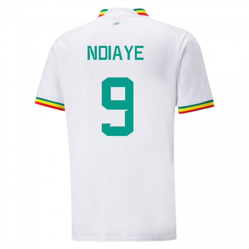 Mujer Camiseta Senegal Nguenar Ndiaye #9 Blanco 1ª Equipación 22-24 La Camisa México