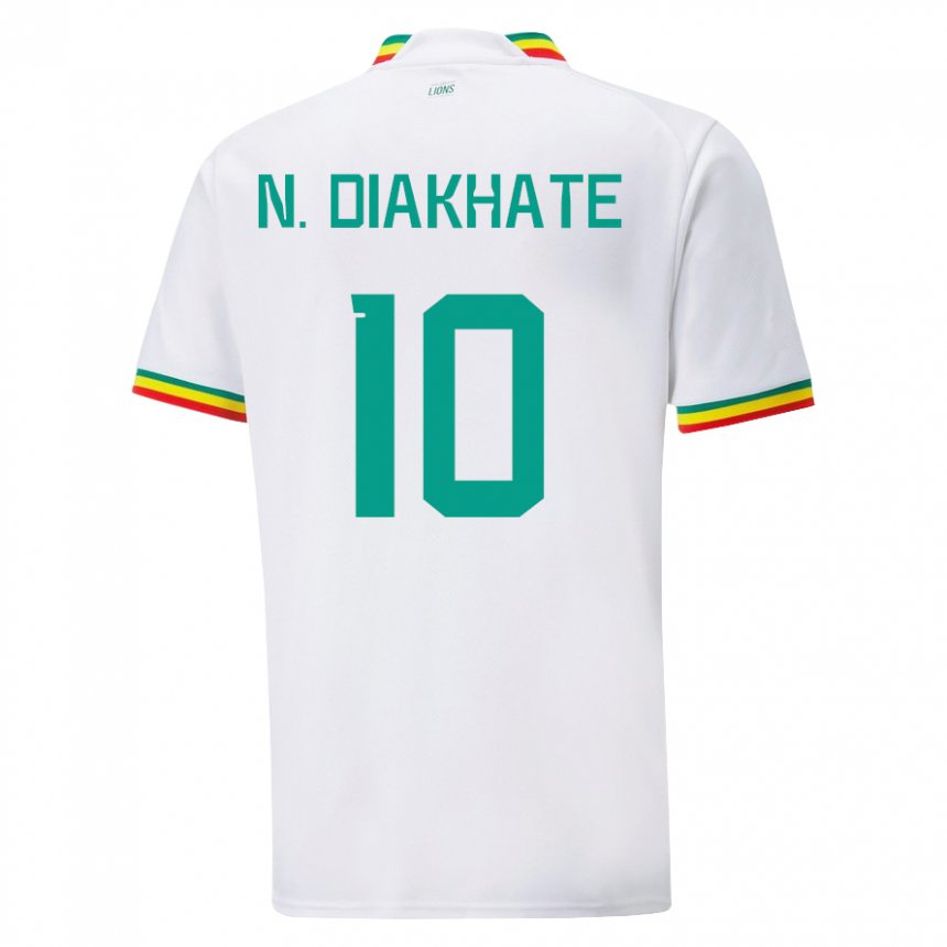 Mujer Camiseta Senegal Ndeye Awa Diakhate #10 Blanco 1ª Equipación 22-24 La Camisa México