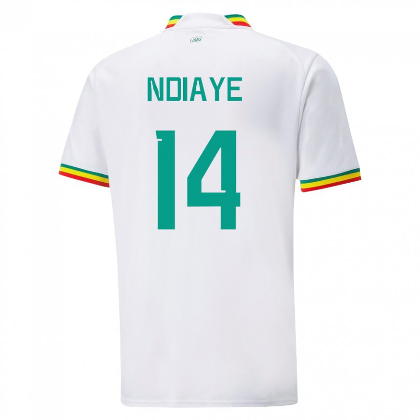 Mujer Camiseta Senegal Salimata Ndiaye #14 Blanco 1ª Equipación 22-24 La Camisa México