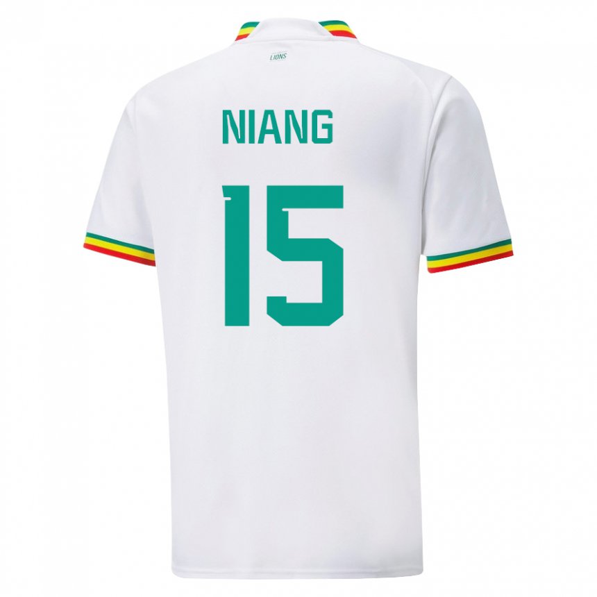 Mujer Camiseta Senegal Jeanne Niang #15 Blanco 1ª Equipación 22-24 La Camisa México