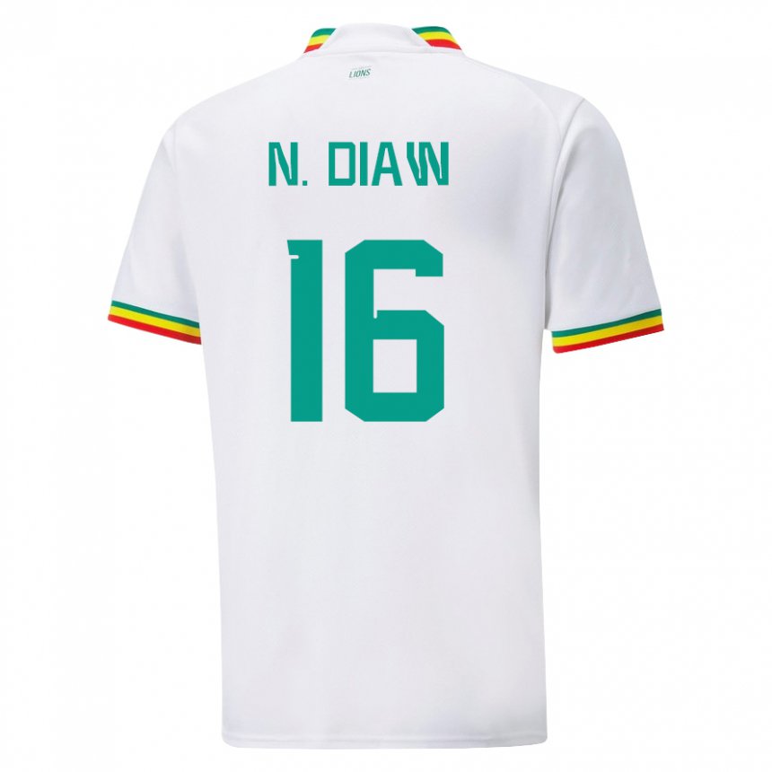 Mujer Camiseta Senegal Ndeye Meissa Diaw #16 Blanco 1ª Equipación 22-24 La Camisa México