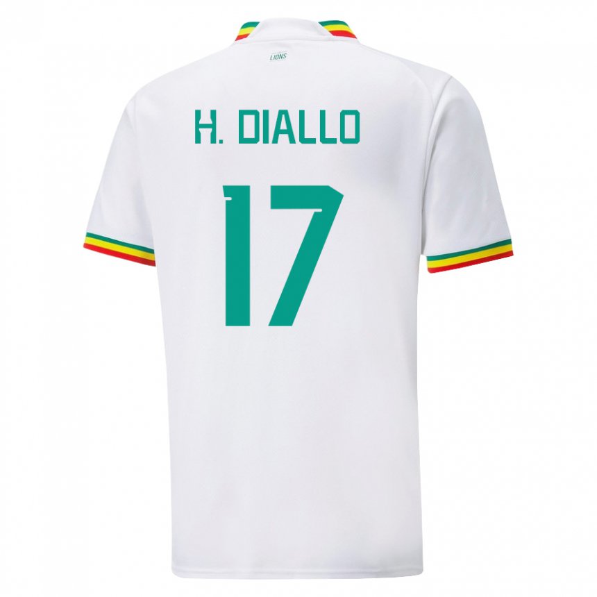 Mujer Camiseta Senegal Hapsatou Malado Diallo #17 Blanco 1ª Equipación 22-24 La Camisa México