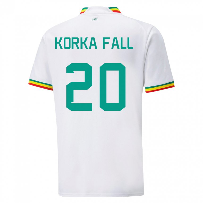 Mujer Camiseta Senegal Korka Fall #20 Blanco 1ª Equipación 22-24 La Camisa México