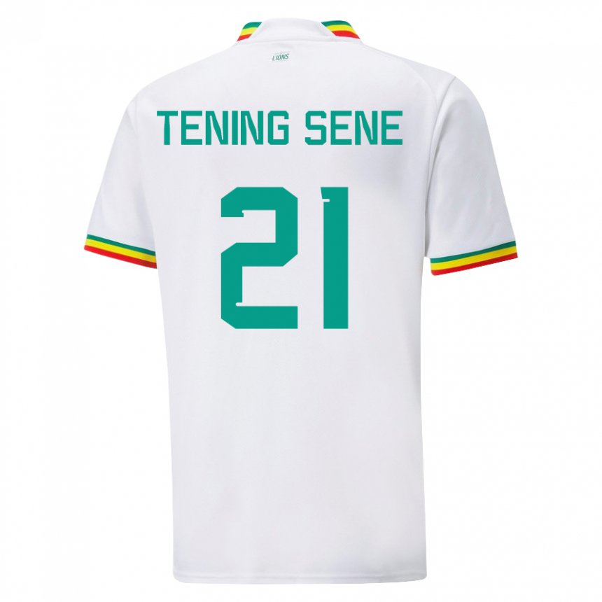 Mujer Camiseta Senegal Tening Sene #21 Blanco 1ª Equipación 22-24 La Camisa México