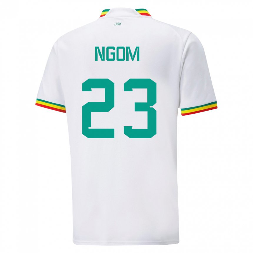 Mujer Camiseta Senegal Astou Ngom #23 Blanco 1ª Equipación 22-24 La Camisa México