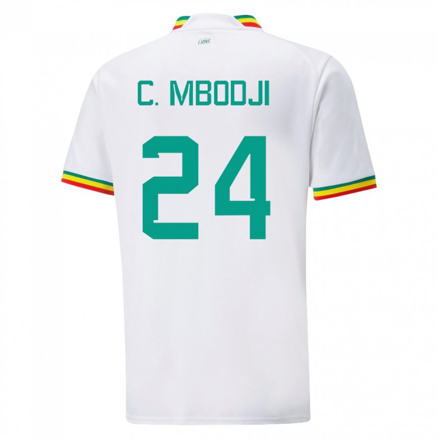 Mujer Camiseta Senegal Coumba Sylla Mbodji #24 Blanco 1ª Equipación 22-24 La Camisa México