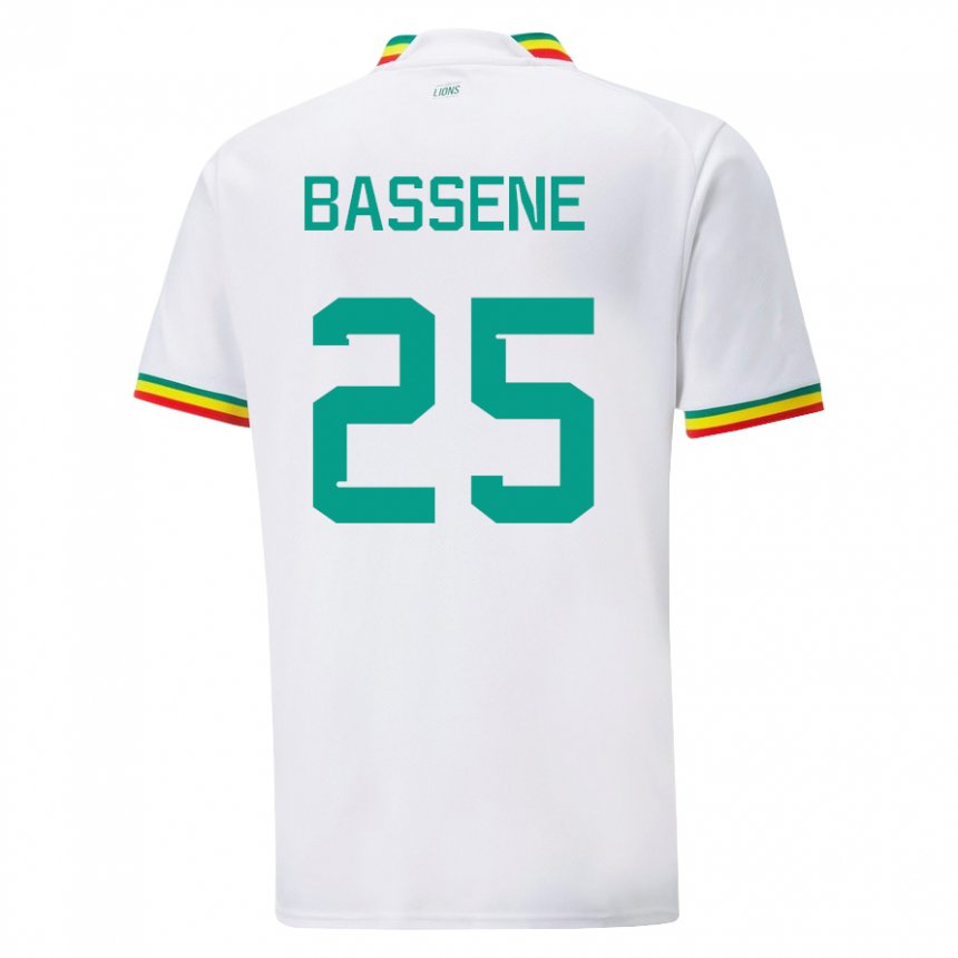 Mujer Camiseta Senegal Pascaline Bassene #25 Blanco 1ª Equipación 22-24 La Camisa México