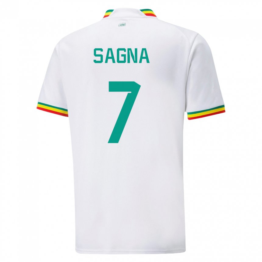 Mujer Camiseta Senegal Amadou Sagna #7 Blanco 1ª Equipación 22-24 La Camisa México