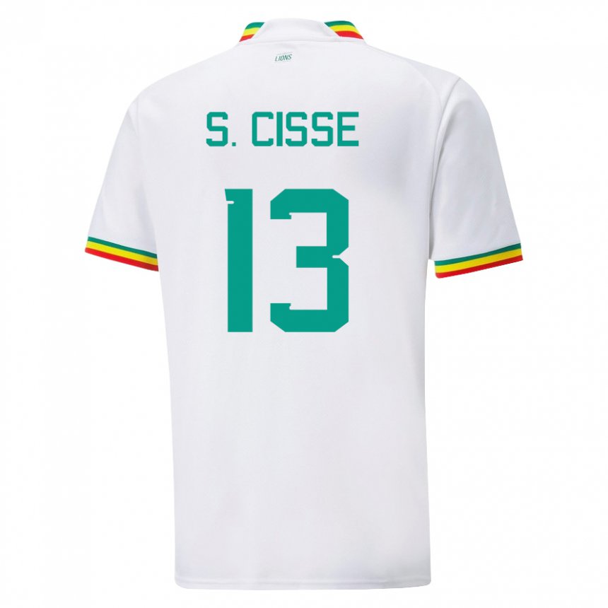 Mujer Camiseta Senegal Souleymane Cisse #13 Blanco 1ª Equipación 22-24 La Camisa México