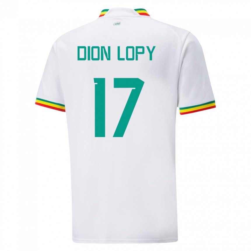 Mujer Camiseta Senegal Dion Lopy #17 Blanco 1ª Equipación 22-24 La Camisa México