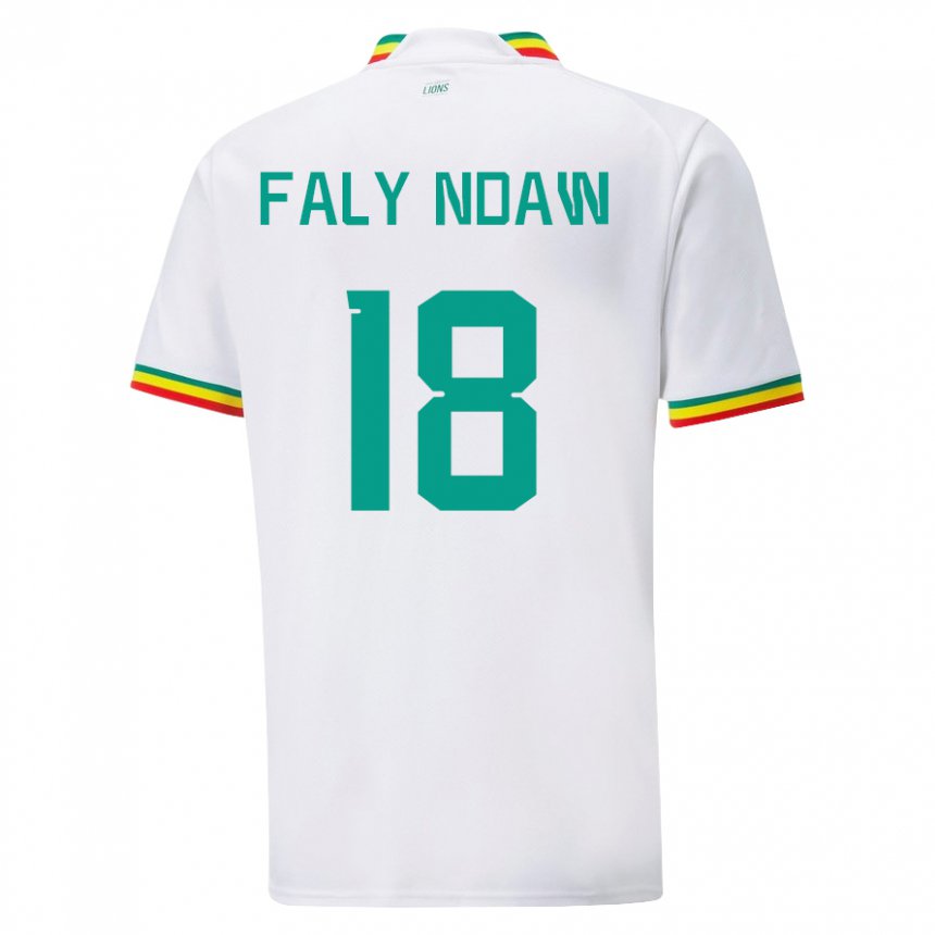 Mujer Camiseta Senegal Faly Ndaw #18 Blanco 1ª Equipación 22-24 La Camisa México