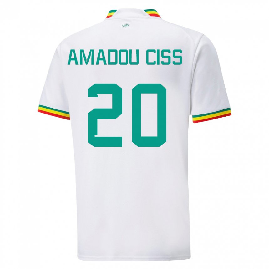 Mujer Camiseta Senegal Amadou Ciss #20 Blanco 1ª Equipación 22-24 La Camisa México