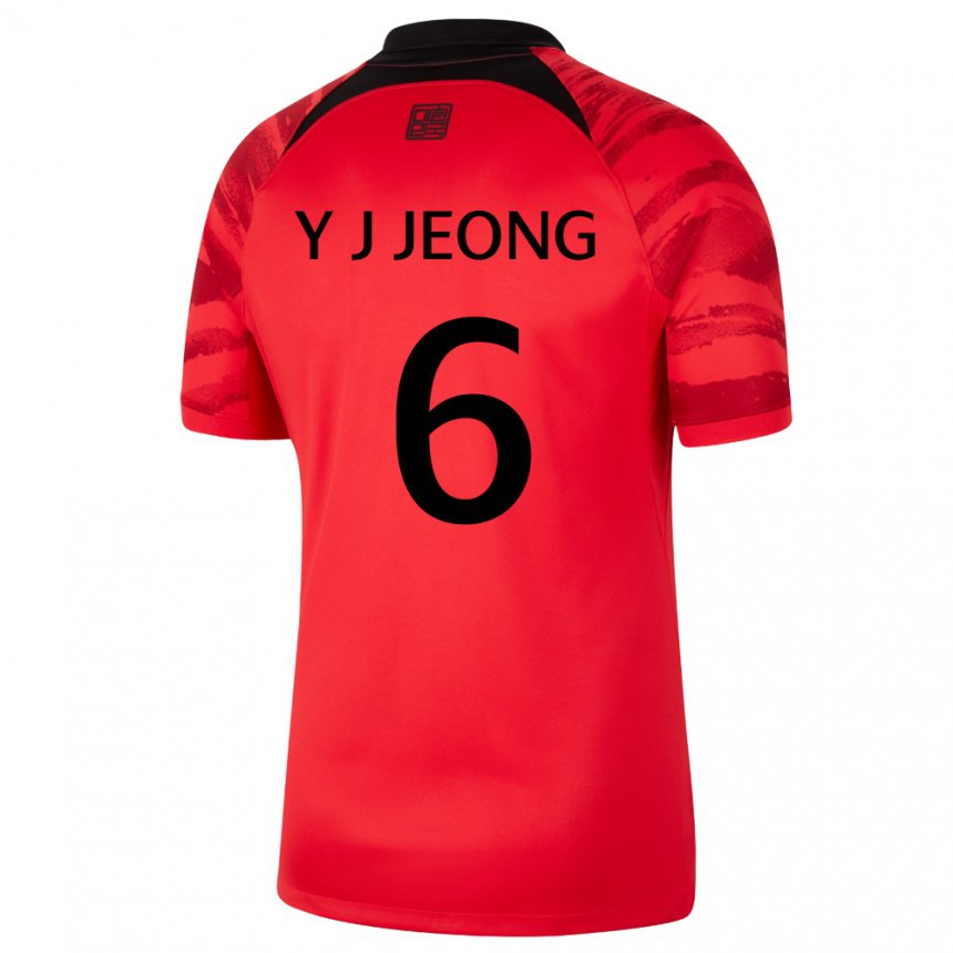Mujer Camiseta Corea Del Sur Jeong Yu Jin #6 Negro Rojo 1ª Equipación 22-24 La Camisa México