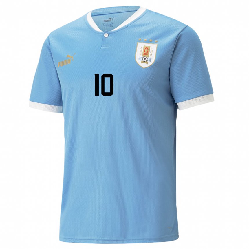 Mujer Camiseta Uruguay Carolina Birizamberri #10 Azul 1ª Equipación 22-24 La Camisa México