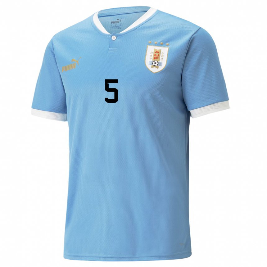 Mujer Camiseta Uruguay Maximo Cabral #5 Azul 1ª Equipación 22-24 La Camisa México