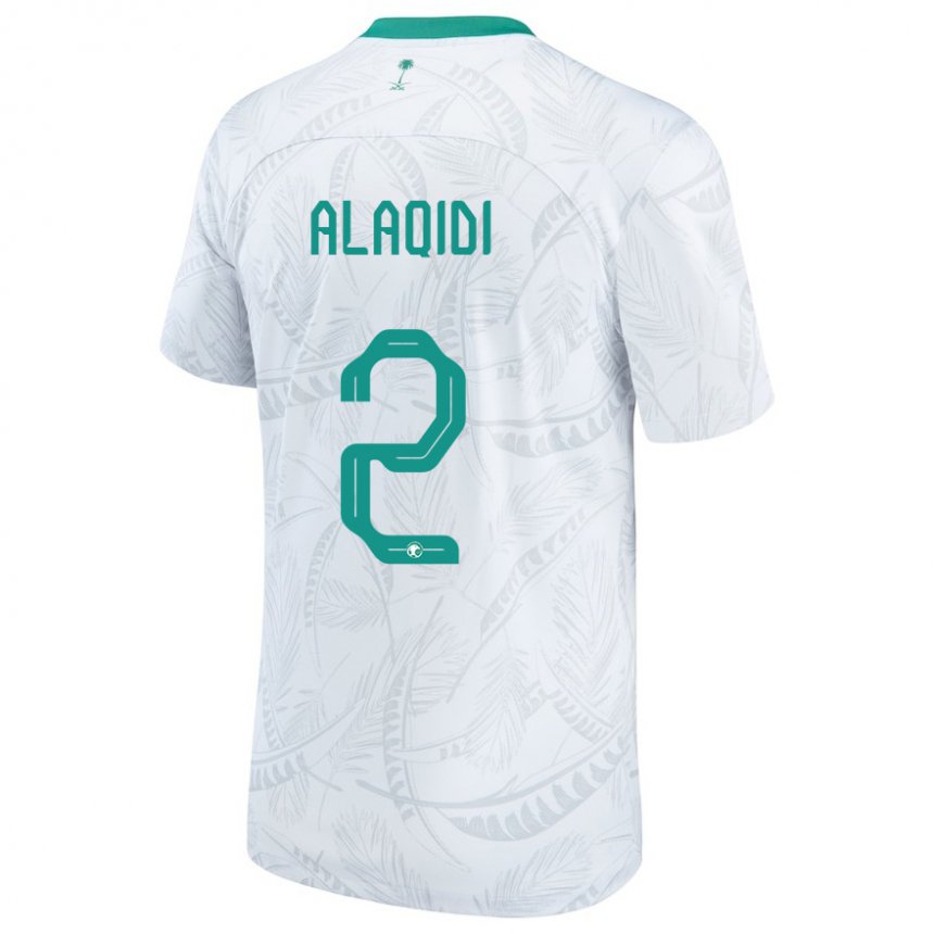 Mujer Camiseta Arabia Saudita Nawaf Alaqidi #2 Blanco 1ª Equipación 22-24 La Camisa México