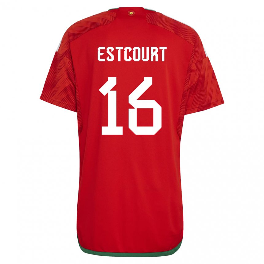 Mujer Camiseta Gales Charlotte Estcourt #16 Rojo 1ª Equipación 22-24 La Camisa México