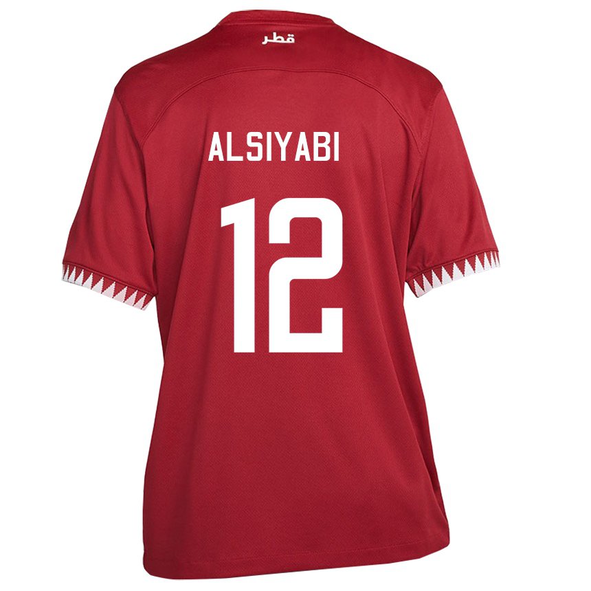 Mujer Camiseta Catar Shaima Alsiyabi #12 Granate 1ª Equipación 22-24 La Camisa México