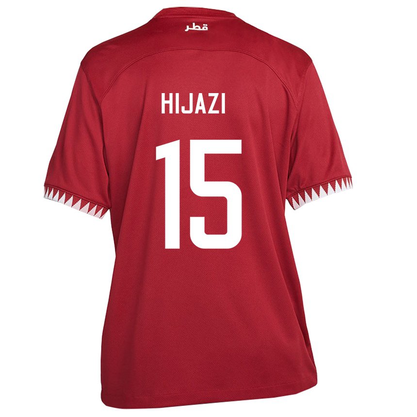 Mujer Camiseta Catar Asalet Hijazi #15 Granate 1ª Equipación 22-24 La Camisa México