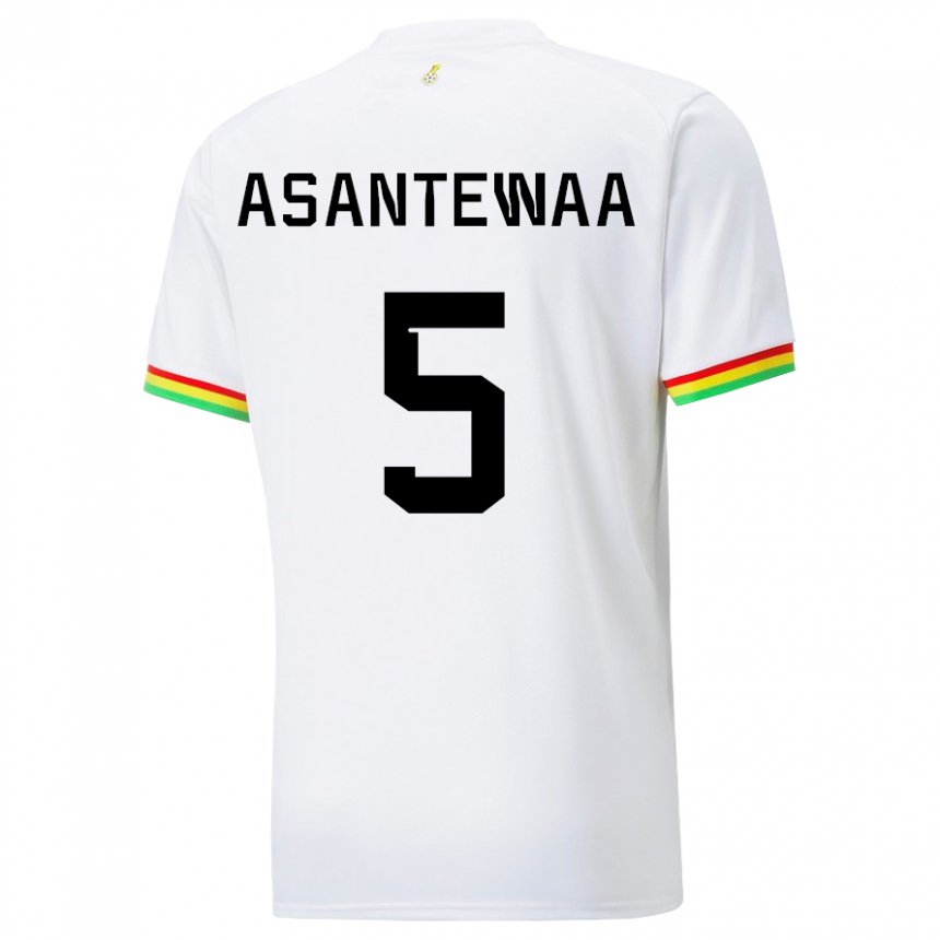 Mujer Camiseta Ghana Grace Asantewaa #5 Blanco 1ª Equipación 22-24 La Camisa México