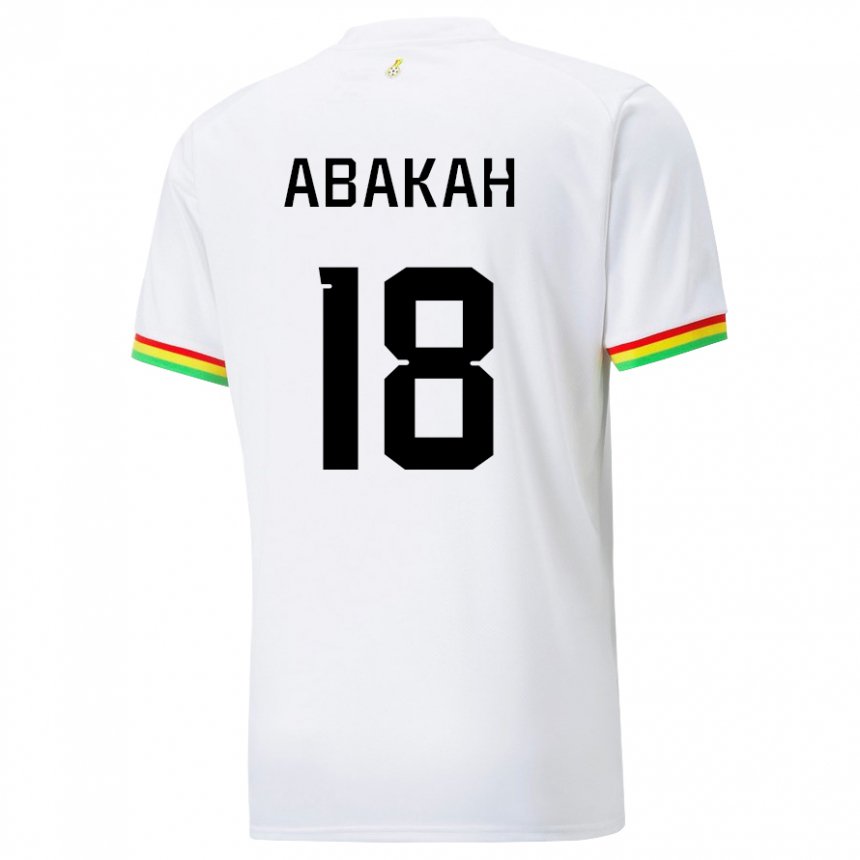 Mujer Camiseta Ghana Philomena Abakah #18 Blanco 1ª Equipación 22-24 La Camisa México