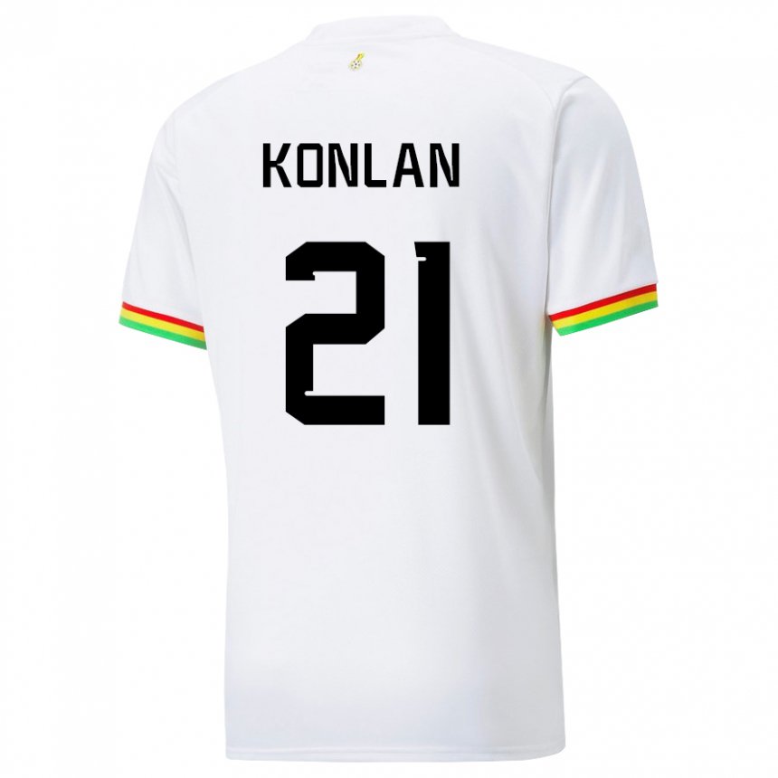 Mujer Camiseta Ghana Cynthia Konlan #21 Blanco 1ª Equipación 22-24 La Camisa México