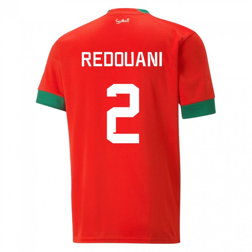 Mujer Camiseta Marruecos Zineb Redouani #2 Rojo 1ª Equipación 22-24 La Camisa México