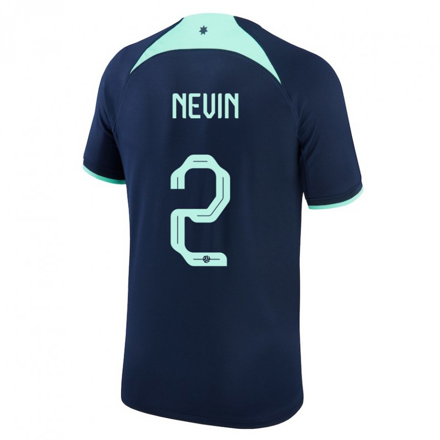 Mujer Camiseta Australia Courtney Nevin #2 Azul Oscuro 2ª Equipación 22-24 La Camisa México