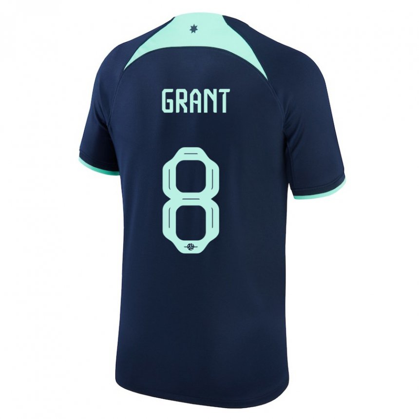 Mujer Camiseta Australia Charlotte Grant #8 Azul Oscuro 2ª Equipación 22-24 La Camisa México