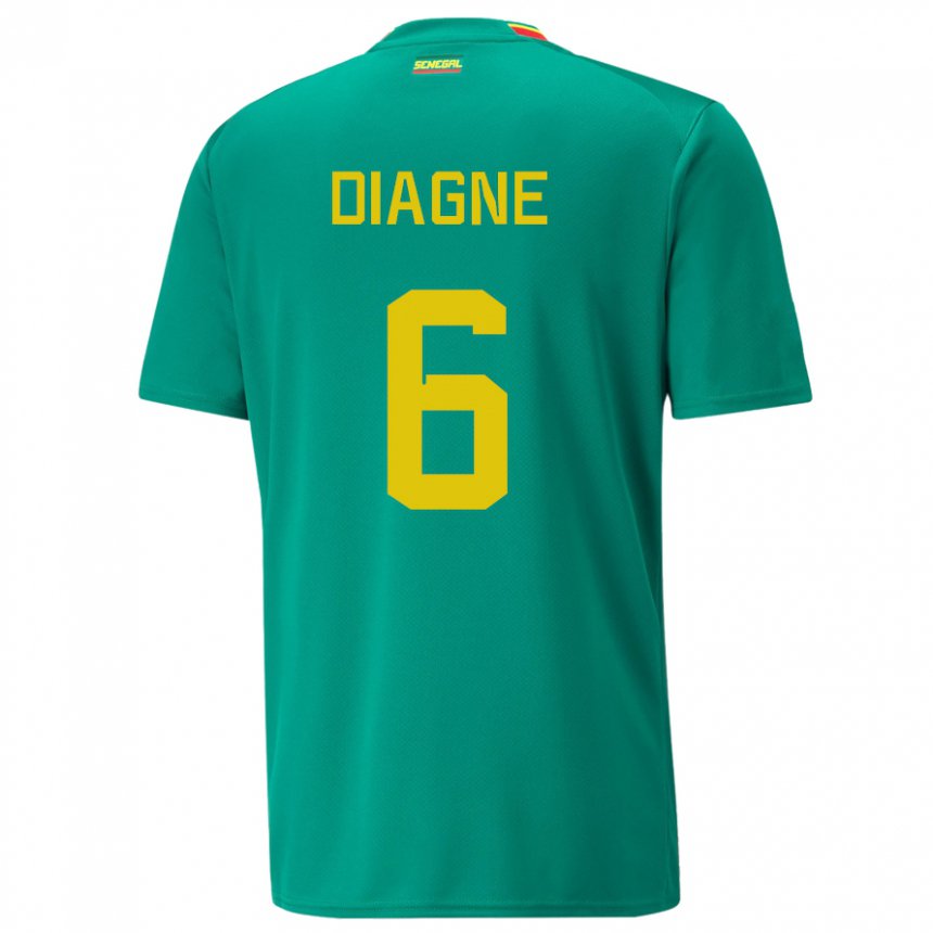 Mujer Camiseta Senegal Edmee Diagne #6 Verde 2ª Equipación 22-24 La Camisa México