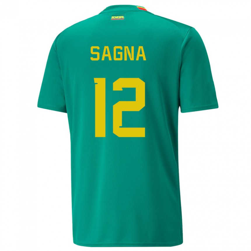 Mujer Camiseta Senegal Safietou Sagna #12 Verde 2ª Equipación 22-24 La Camisa México