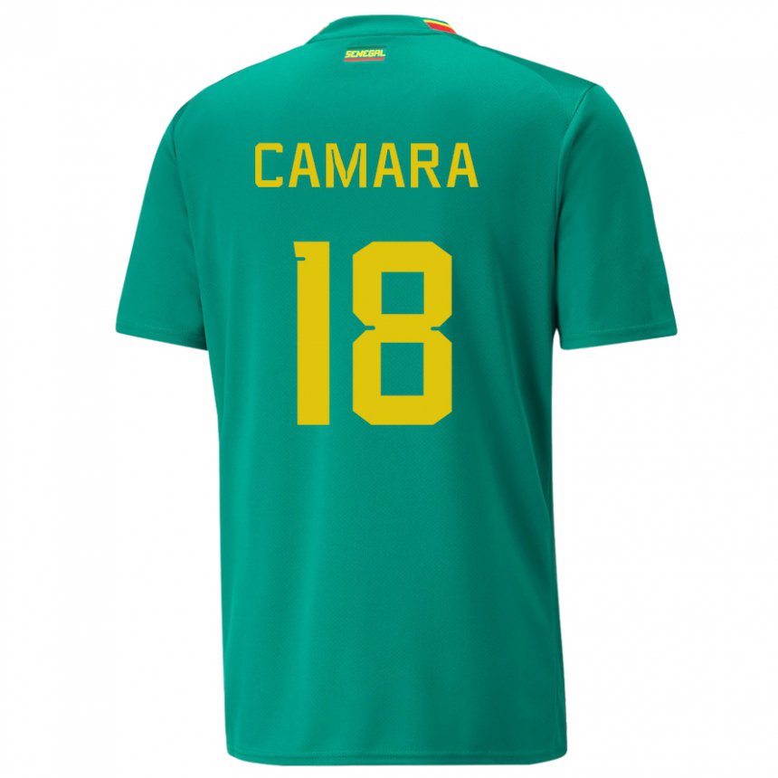 Mujer Camiseta Senegal Meta Camara #18 Verde 2ª Equipación 22-24 La Camisa México