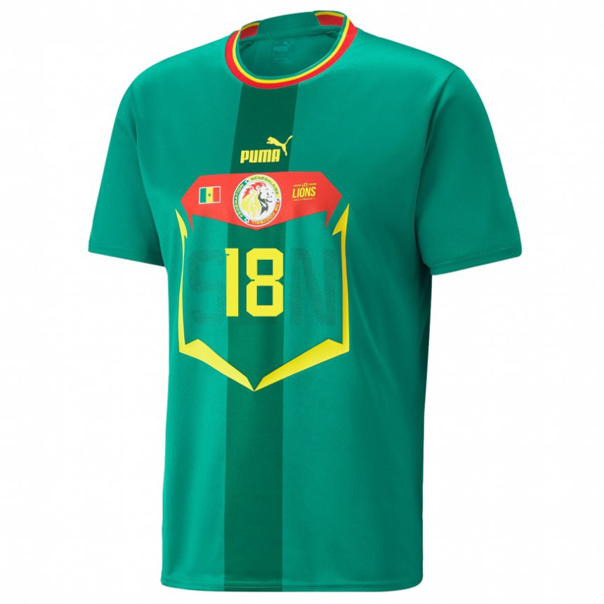 Mujer Camiseta Senegal Meta Camara #18 Verde 2ª Equipación 22-24 La Camisa México