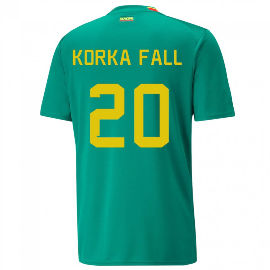 Mujer Camiseta Senegal Korka Fall #20 Verde 2ª Equipación 22-24 La Camisa México