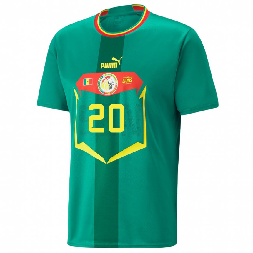 Mujer Camiseta Senegal Korka Fall #20 Verde 2ª Equipación 22-24 La Camisa México