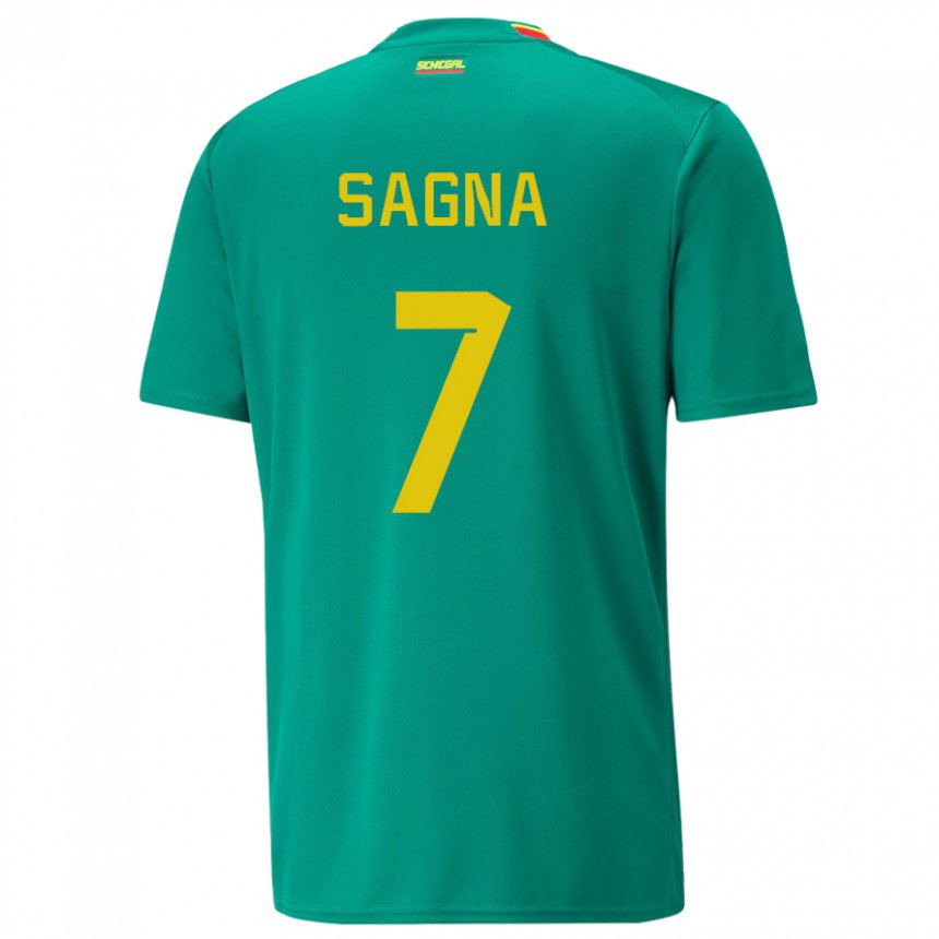 Mujer Camiseta Senegal Amadou Sagna #7 Verde 2ª Equipación 22-24 La Camisa México