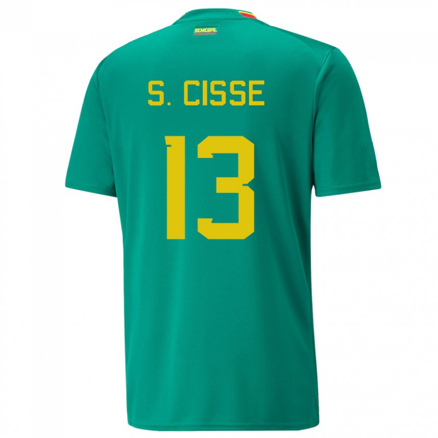 Mujer Camiseta Senegal Souleymane Cisse #13 Verde 2ª Equipación 22-24 La Camisa México