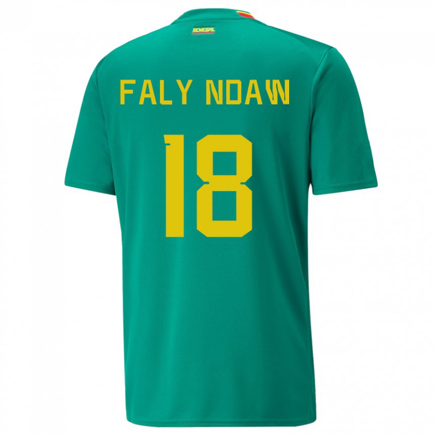 Mujer Camiseta Senegal Faly Ndaw #18 Verde 2ª Equipación 22-24 La Camisa México