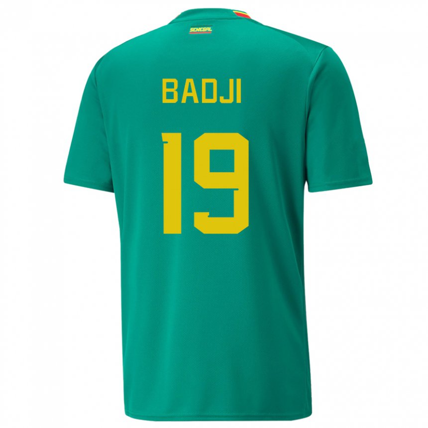 Mujer Camiseta Senegal Youssouph Badji #19 Verde 2ª Equipación 22-24 La Camisa México