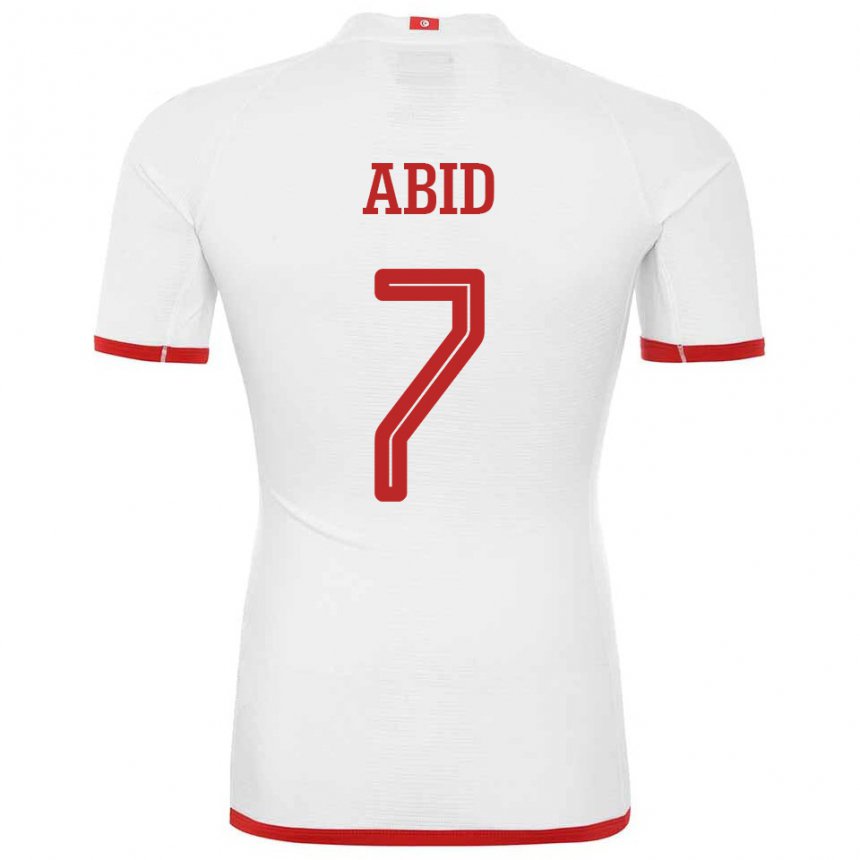 Mujer Camiseta Túnez Aziz Abid #7 Blanco 2ª Equipación 22-24 La Camisa México