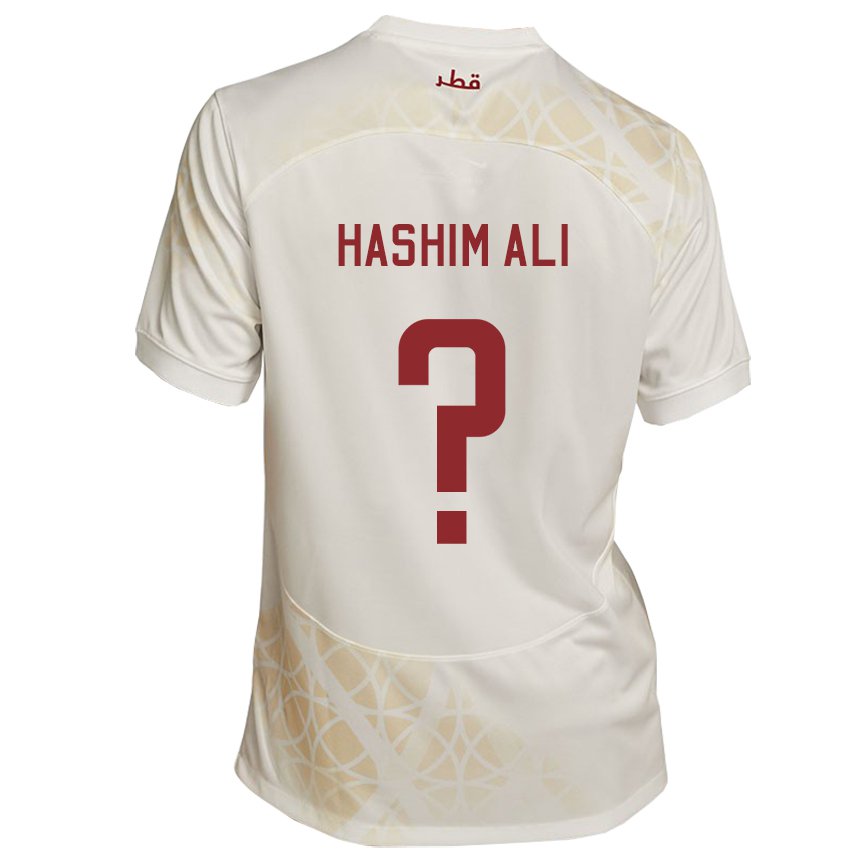 Mujer Camiseta Catar Hashim Ali #0 Beis Dorado 2ª Equipación 22-24 La Camisa México